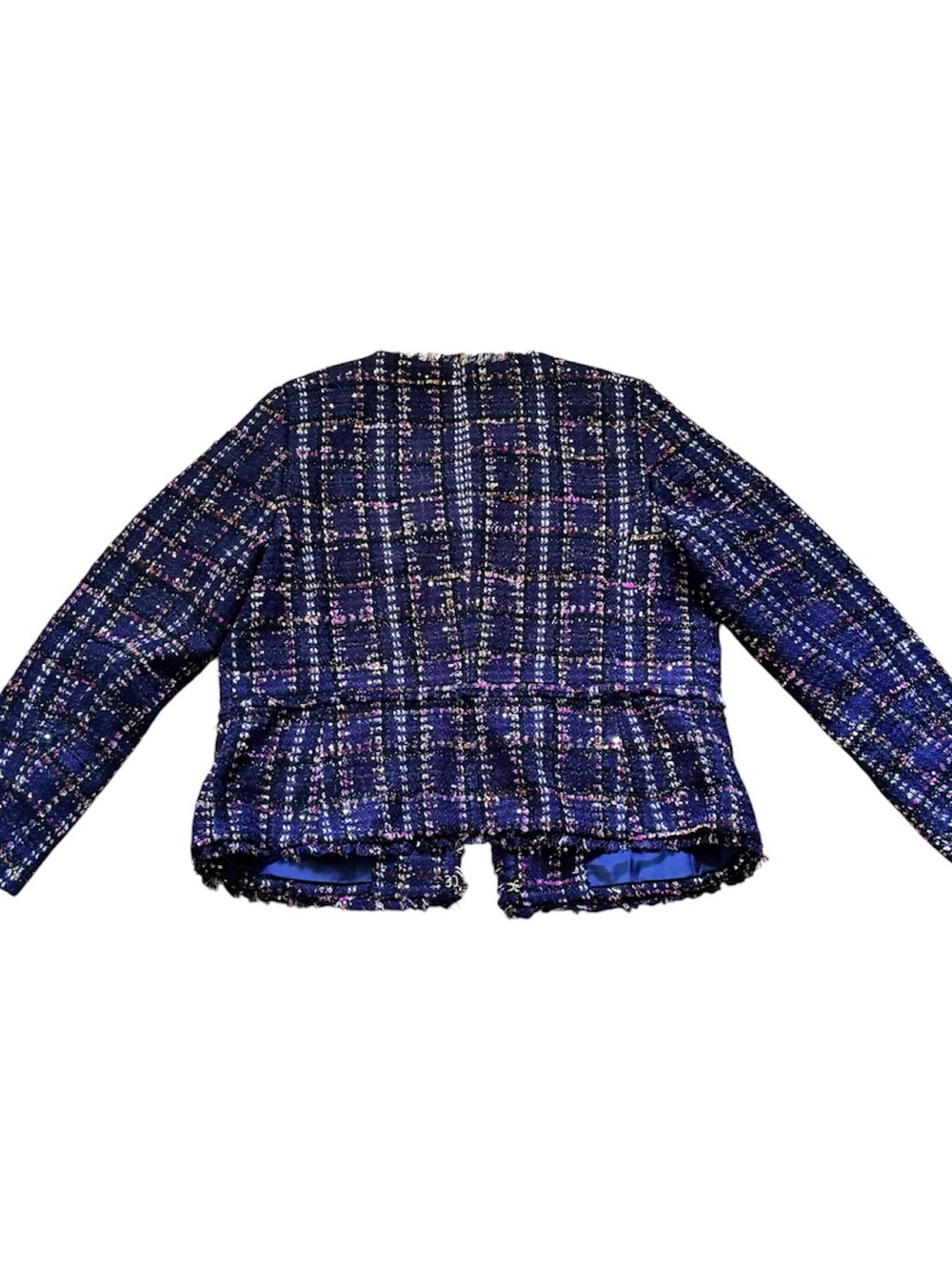 Talbots MIDNIGHT SPARKLE TWEED JACKET Purple Size 12 new with tag metallic long - Picture 3 of 7